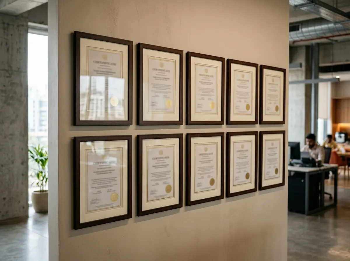 Certificates on file at the plant
