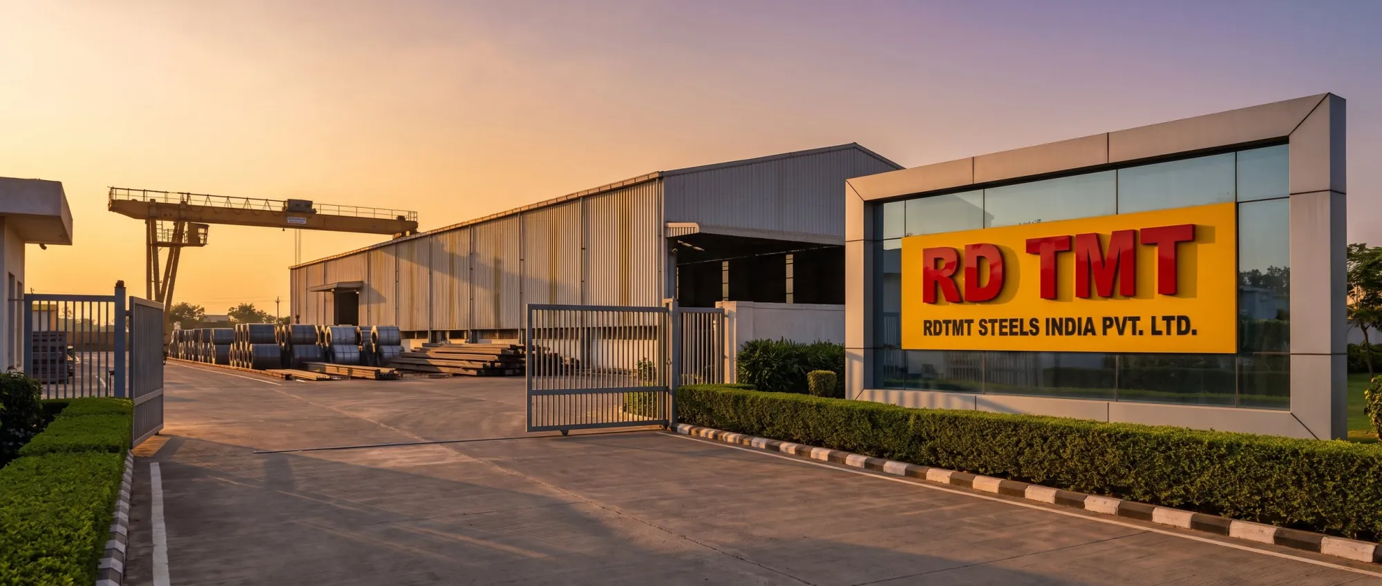 The RD TMT plant gate at Somanahalli, Maddur Taluk